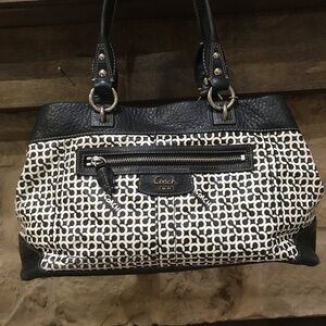 Coach Black and White Geometric Hand Bag